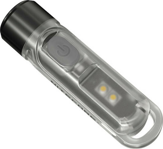 NiteCore Rechargeable Keychain Flashlight LED UV IP66 with Maximum Brightness 70lm TIKI UV Silver