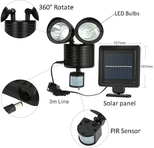 Twin Head Solar LED Floodlight with Motion Sensor