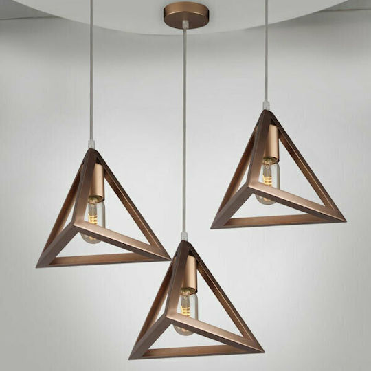 V-TAC Pyramid Lustră Bronz Rețea cu Dulie E27 25x19x125cm.