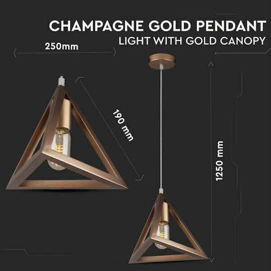 V-TAC Pyramid Lustră Bronz Rețea cu Dulie E27 25x19x125cm.