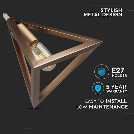 V-TAC Pyramid Lustră Bronz Rețea cu Dulie E27 25x19x125cm.