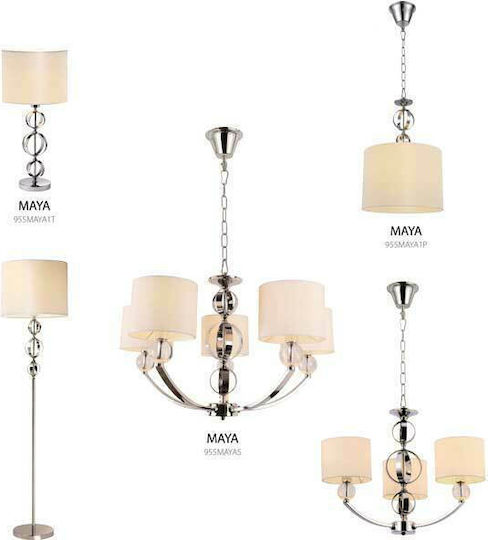Elmark Maya Κρεμαστό Φωτιστικό Μπεζ με Ντουί E27 35x35x54εκ.