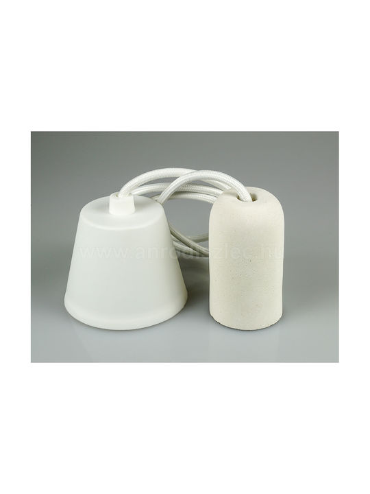 V-TAC Cement Pendant Light White with Socket E27 5x9.5x105cm