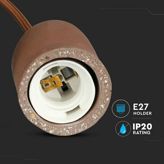 V-TAC Vt-7668 Hängelampe Braun mit Fassung E27 5x9.5x105cm.