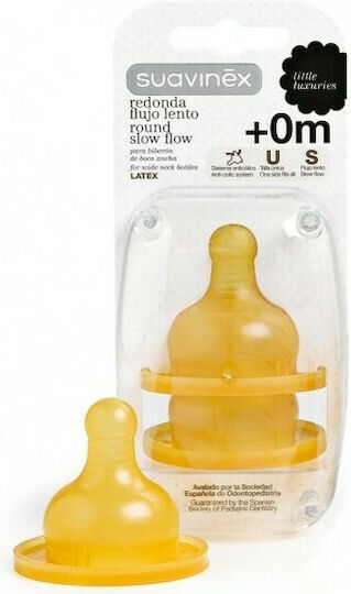 Suavinex Rubber Baby Bottle Teats Slow Flow for 0+ months 2pcs