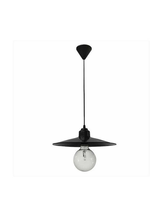 Heronia LP-180K Adjustable Pendant Light Black Bell with Socket E27 80x35cm