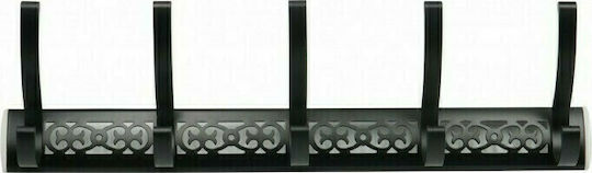 132-Β Wall-Mounted Bathroom Hook with 5 Positions Black