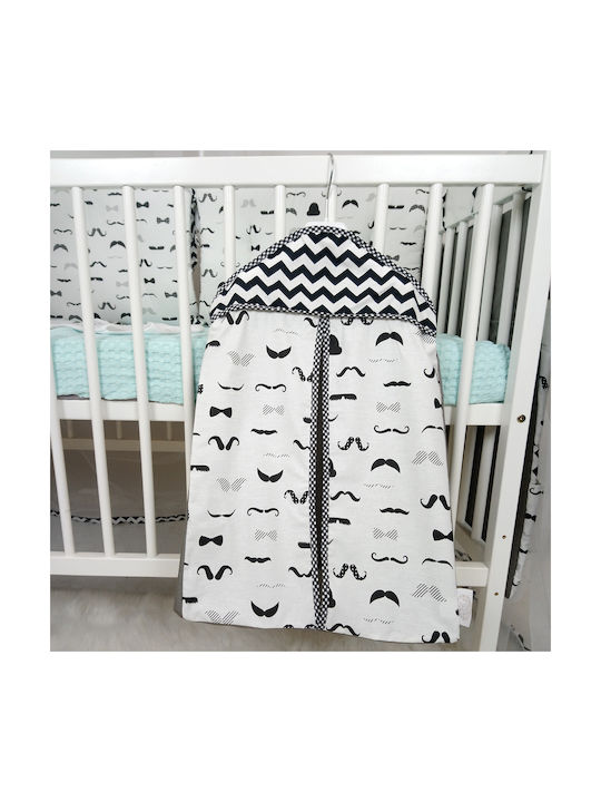 Ninna Nanna Hülle für Windeln Moustache Weiß 42x55cm