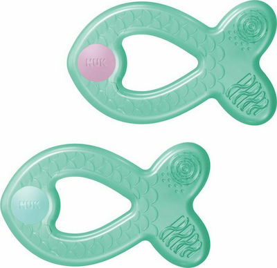 Nuk Fish Teething Ring with Gel made of Silicone for 3 m+ Green/Pink 1pcs