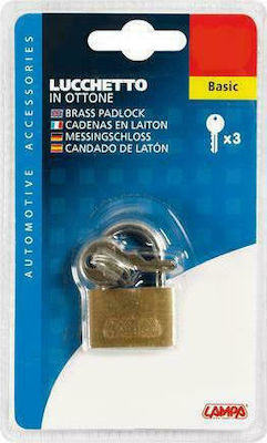 Lampa Basic Padlock Brass with Key 40mm 1pcs