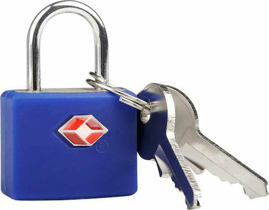 Travel Blue 027 Bronze Padlock Brass with Key Blue with TSA Certification 40mm Blue 1pcs