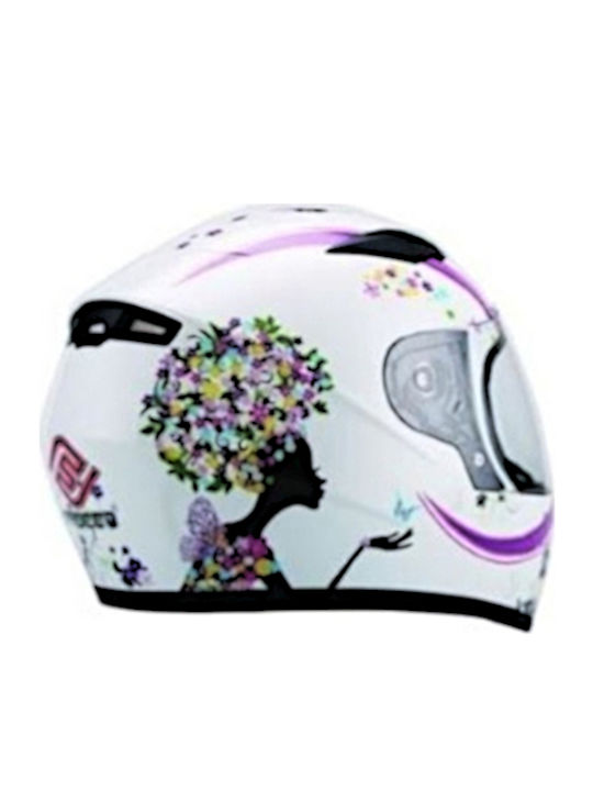 Faseed FS-815 Kids Full Face Helmet ECE 22.05 White Pinky KR02001