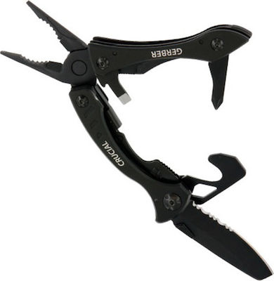 Gerber Crucial Tool Multitool Black Multi mit Klinge aus Rostfreier Stahl