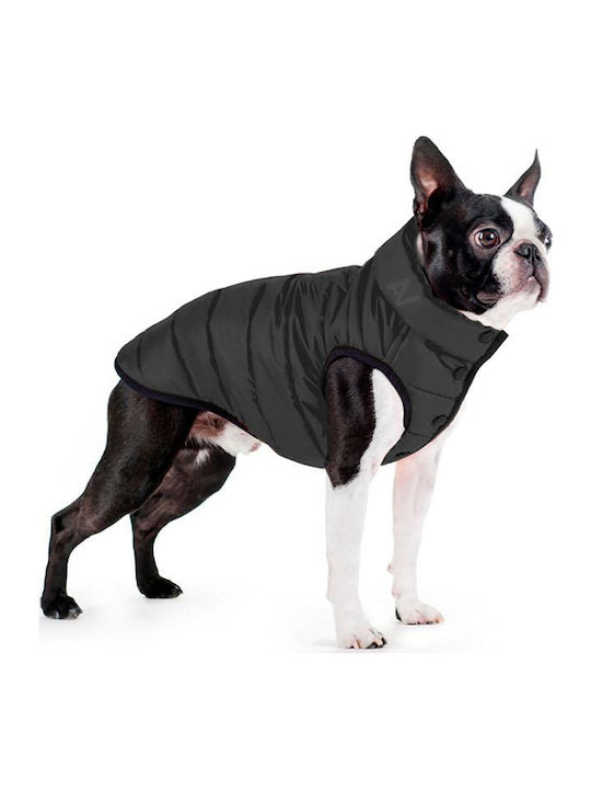 WauDog AiryVest One Black Waterproof Dog Coat with 35cm Back Length