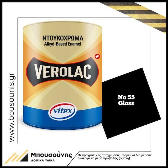 Vitex Βερνικόχρωμα Αντιδιαβρωτικό Διαλύτου Verolac 0.75lt 55 Γυαλιστερό