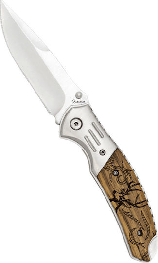 Albainox Jagd Zebra Taschenmesser mit Verriegelungsmechanismus Braune