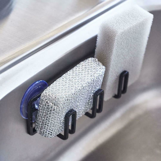 Yamazaki Yamazaki Küchenspülen-Organisatoren Schwamm-Halter Aus Metallisch Schwarz 16x5.5cm