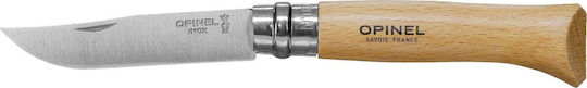 Opinel Νο.08 Σουγιάς Καφέ σε Δερμάτινη Θήκη
