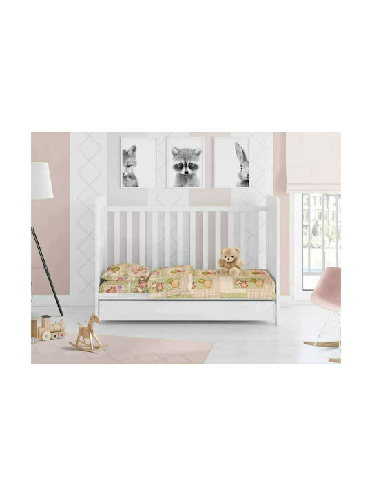 Dimcol Baloon Baby Bettlaken Für Krippe Flanell Angepasst Beige 70x140cm