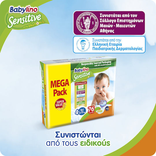 Babylino Πάνες με Αυτοκόλλητο Chamomile No. 4+ για 9-20kg 76τμχ