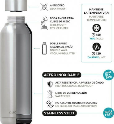 Quokka Solid Flasche Thermosflasche Rostfreier Stahl BPA-frei Schwarz 630ml 11801