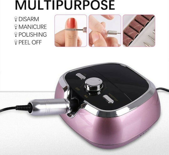 SML M3 Nail Drill Power 35W Pink with Pedal with 35000 Rotations per Minute