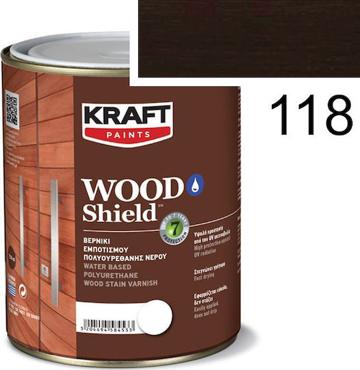 Kraft Wood Shield Пропитка Полиуретан 118 Тъмно орехче Сатен 750мл