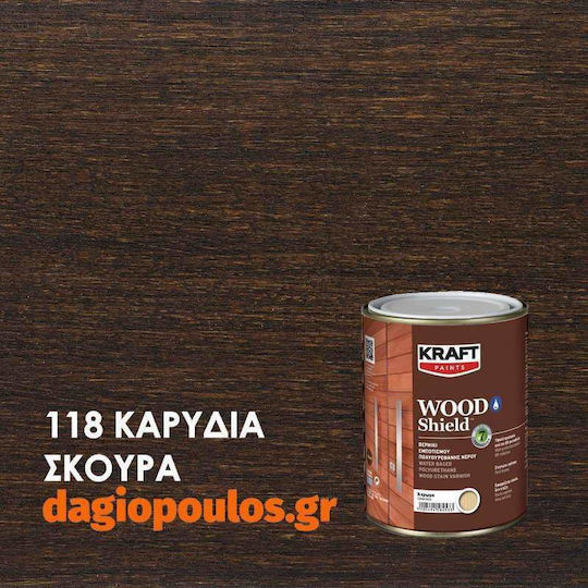 Kraft Wood Shield Пропитка Полиуретан 118 Тъмно орехче Сатен 750мл