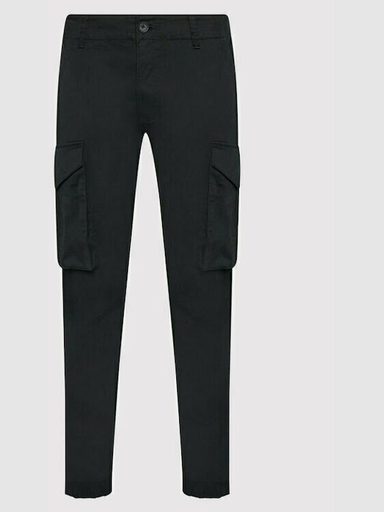Cargo Herrenhose Elastisch in Reguläre Passform Schwarz