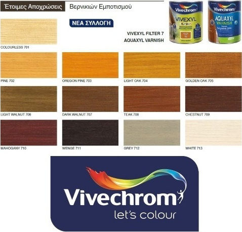 Vivechrom Aquaxyl Varnish Wasser 709 Kastanie Satin,σατεν 750ml
