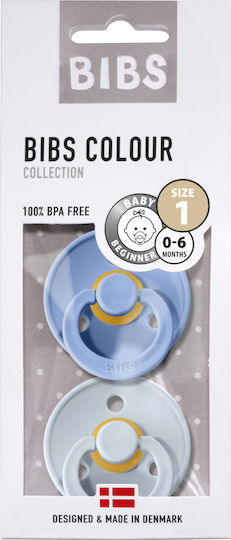 Bibs Πιπίλες Καουτσούκ για 0-6 μηνών Colour Sky Blue / Baby Blue 2τμχ