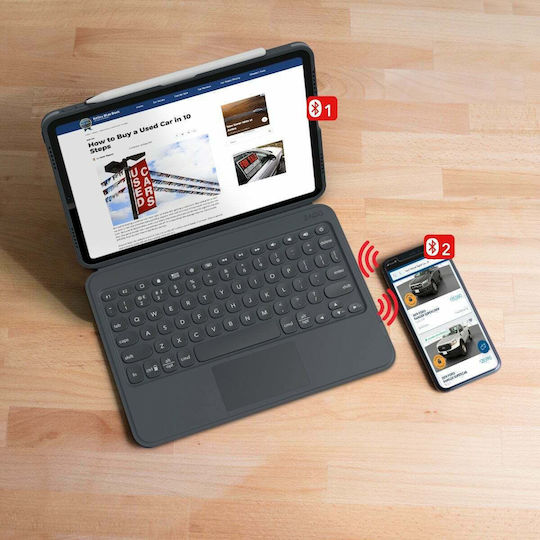 Zagg Pro Keys With Trackpad Flip Cover με Πληκτρολόγιο στα Αγγλικά US English UK (iPad Pro 2018 11" / iPad Pro 2020 11" / iPad Pro 2021 11")