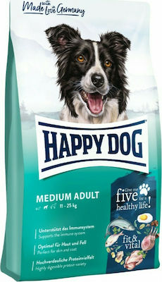 Happy Dog Adult Medium 1kg Trockenfutter Diät für erwachsene Hunde mittlerer Rassen mit Mais und Geflügel