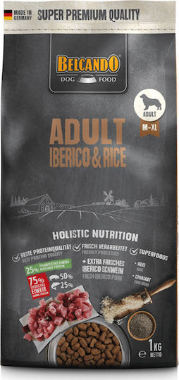 Belcando Adult Iberico & Rice 1kg Dry Food Grain-Free for Adult Large Breed Dogs with Poultry