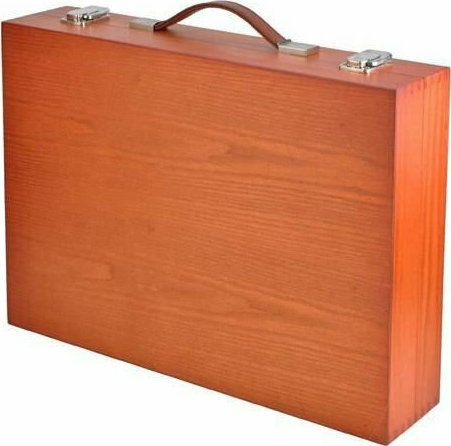 Maaleo Painting Set in Case Colouring Set 174 pieces with Wooden Carrying Case Brown 44.5x31x9.6 cm. 44.5x31cm 174pcs