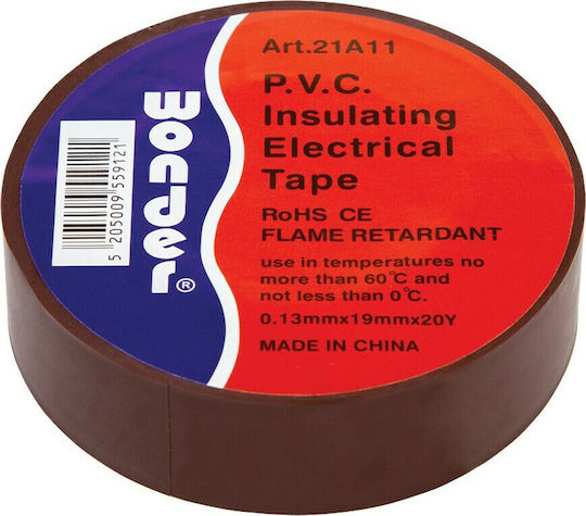 Wonder Insulation Tape 19mm x 20m PVC Narrow Brown Brown
