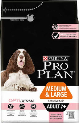 Purina Pro Plan OptiDerma Medium & Large Adult 7+ 14kg Dry Food for Adult Dogs of Medium & Large Breeds with Salmon