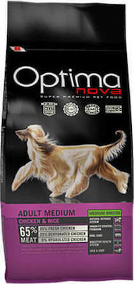 Optimanova Adult Medium 12kg Dry Food Grain Free for Adult Dogs of Medium Breeds with Chicken and Rice