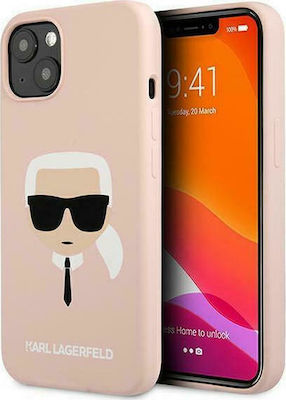 Karl Lagerfeld Karl`s Head Plastic / Silicone Back Cover Light Pink (iPhone 13 mini)