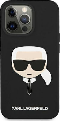 Karl Lagerfeld Karl`s Head Plastic / Silicone Back Cover Black (iPhone 13 mini)