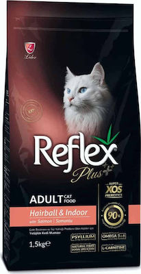 Reflex Plus Adult Cat Food Hairball & Indoor Hrană Uscată pentru Pisici Adulte cu Somon 1.5kg