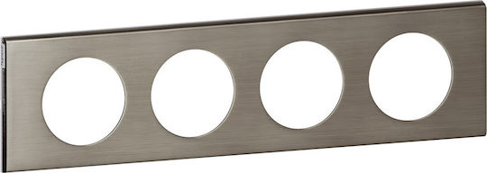 Legrand Celiane Horizontal Switch Frame 4-Slots Silver 069104