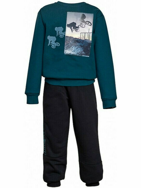 Joyce Kids Sweatpants Set Petrol Blue 2pcs