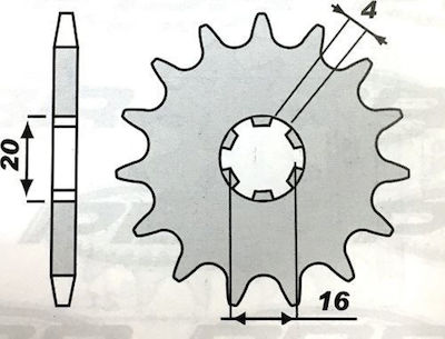 Γρανάζι Μπροστά 15 Δόντια για Yamaha V50