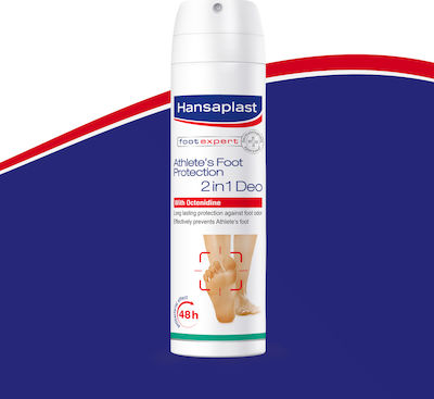 Hansaplast Foot Expert 2 in 1 Αποσμητικό 48h σε Spray Χωρίς Αλουμίνιο για Μύκητες Ποδιών 150ml