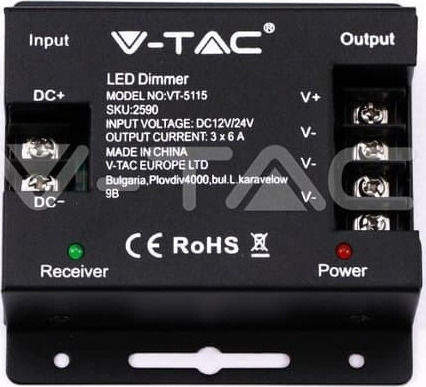 V-TAC Ασύρματο Dimmer Αφής RF με Τηλεχειριστήριο 2590