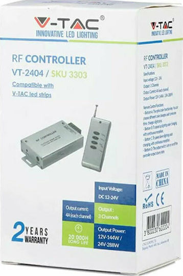 V-TAC Ασύρματο RGB Controller RF με Τηλεχειριστήριο 3303