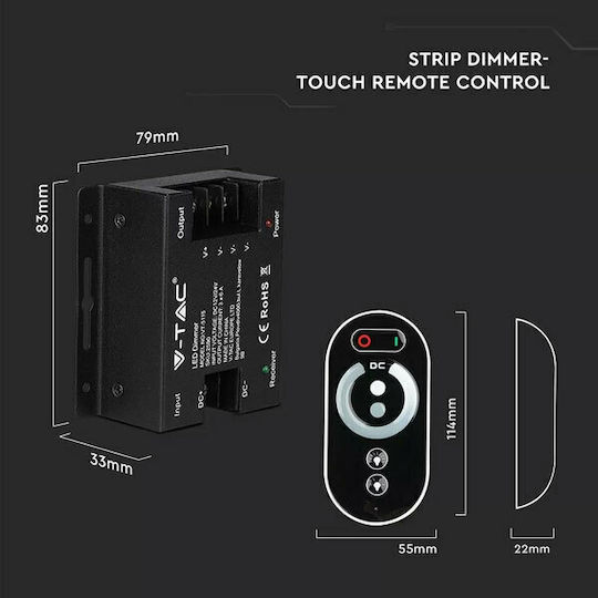 V-TAC Ασύρματο Dimmer Αφής RF με Τηλεχειριστήριο 2590