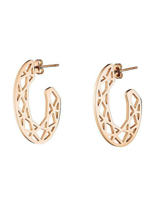 Verorama Earrings Hoops made of Steel Gold Plated