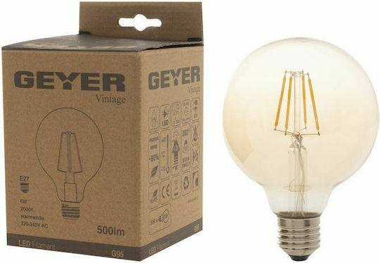 Geyer LED Bulb 6W for Socket E27 and Shape G95 Warm White 500lm